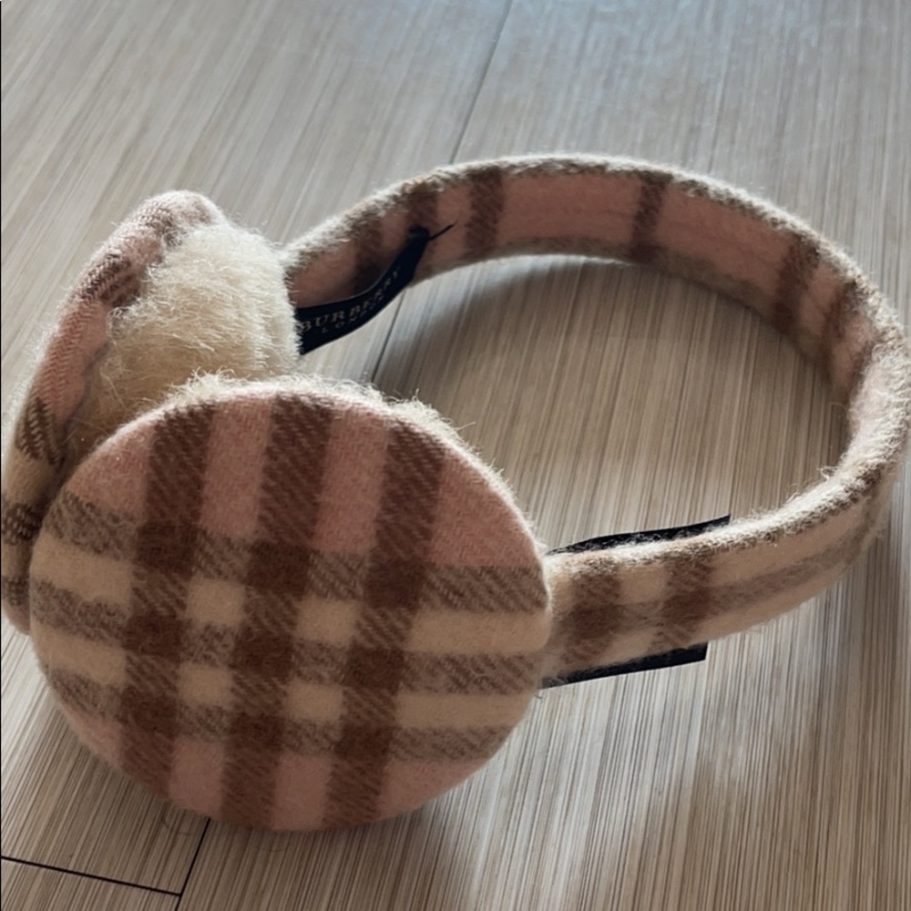 Burberry Pink Nova Check Earmuffs